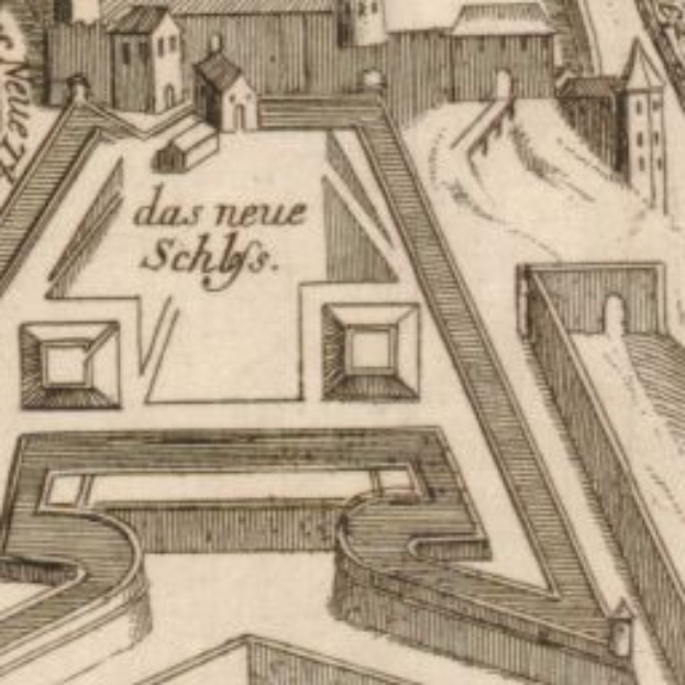 Eine detaillierte Karte von Schleswig-Holstein, die Straßen, Gebäude, Sehenswürdigkeiten und beschreibenden Text zur Geschichte, Kultur und Attraktionen der Stadt enthält.