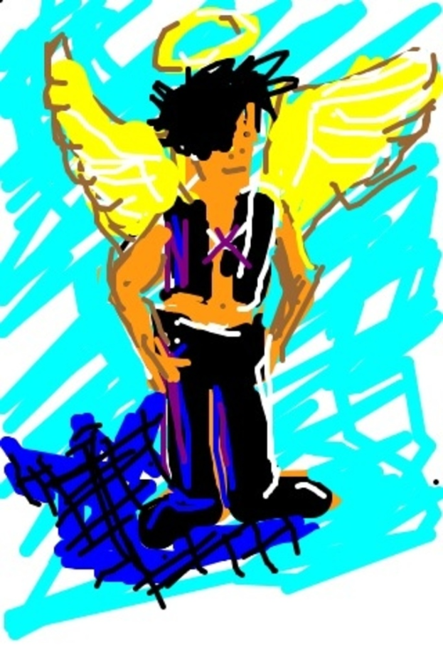 Ein Bild einer Person mit Flügeln.