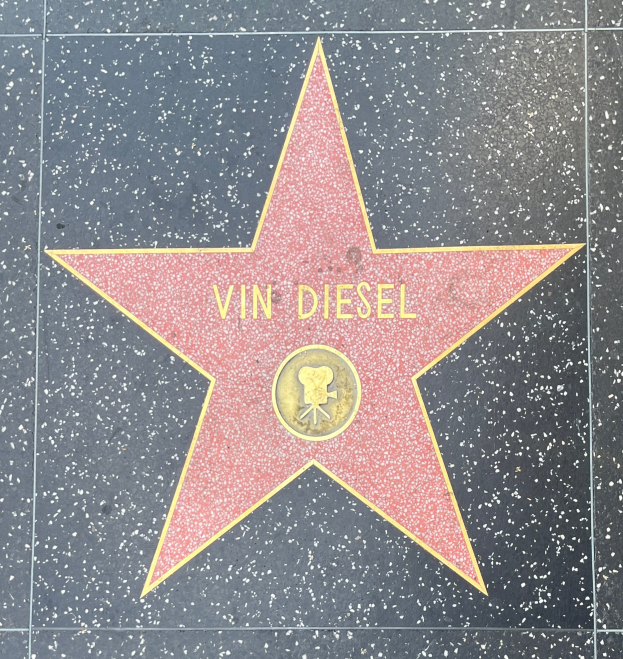 Star auf dem Hollywood Walk of Fame mit der Aufschrift 'Vin Diesel'.